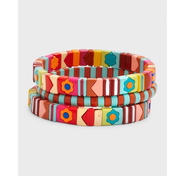 Roxanne Assoulin Desert Rose Patchwork Bracelet - Set of 3 - Picture 2 of 6